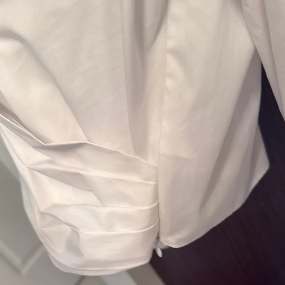 Zara White Long Sleeve Blouse NEW M